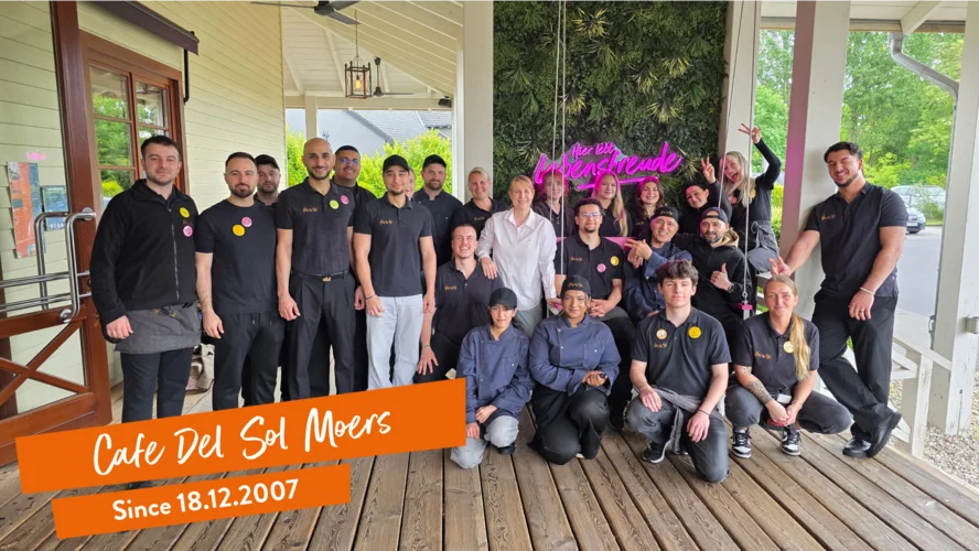 Ein Teambild von den Mitarbeitern im Cafe Del Sol Moers.