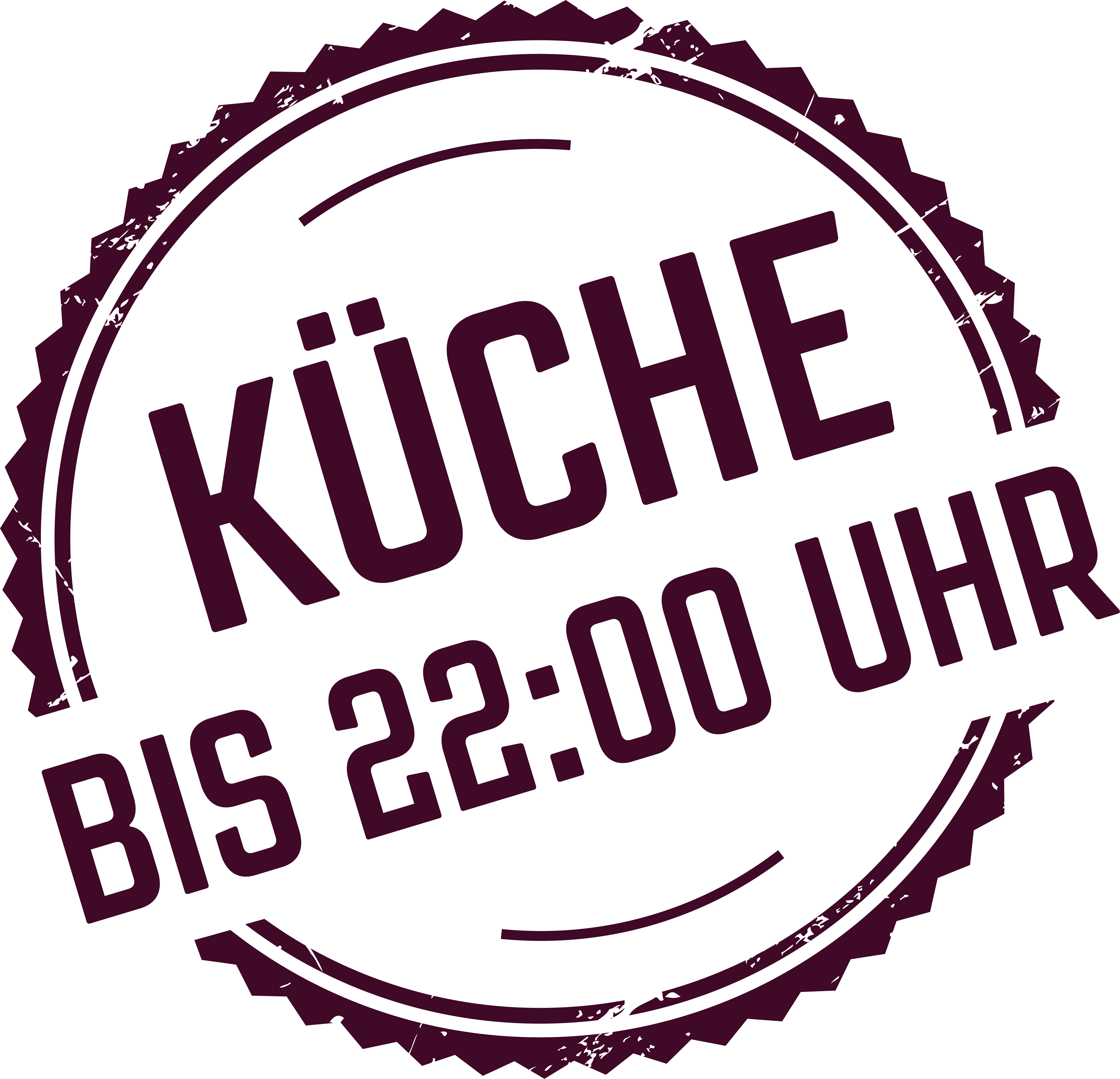 Ein Stempel für die Küchenzeiten bis 22 Uhr.